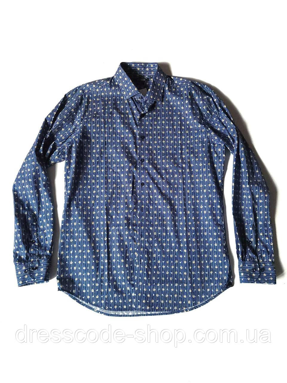 Рубашка чоловіча в смужку NavyBoot Синя 10449 XXL (54)