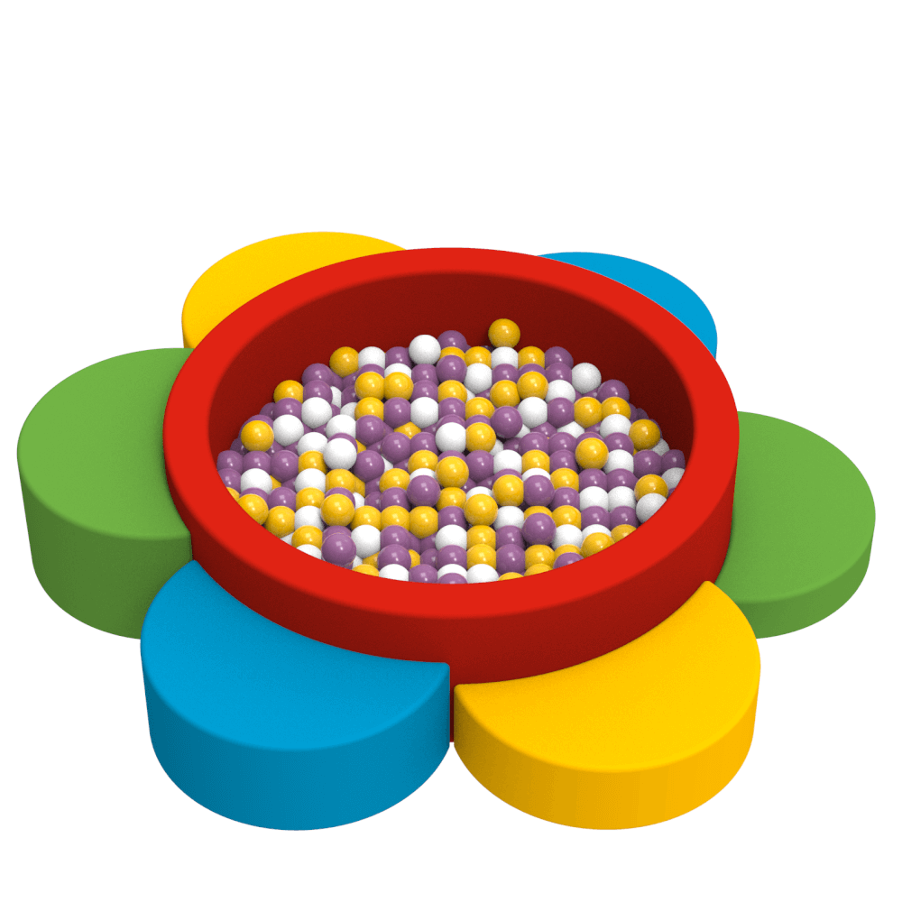 Сухий басейн Пелюстки 120х120х40 см без кульок, шкірозамінник Флай (Kidigo ТМ)