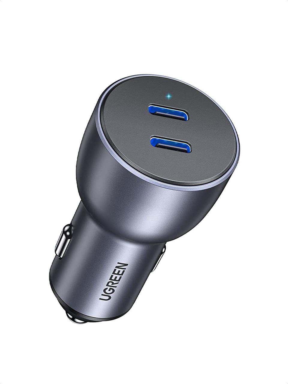 Автомобільний зарядний пристрій Ugreen 40 W Type C Car Charger Dual PD 20 W Fast Charger Adapter Grey (CD213)