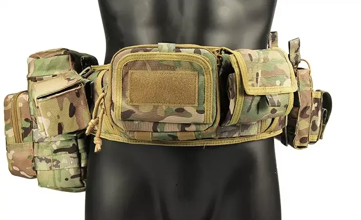 Разгрузочный тактический пояс war belt РПС YAKEDA 6026-3 с креплением MOLLE с подсумками койот - фото 5 - id-p1873960022