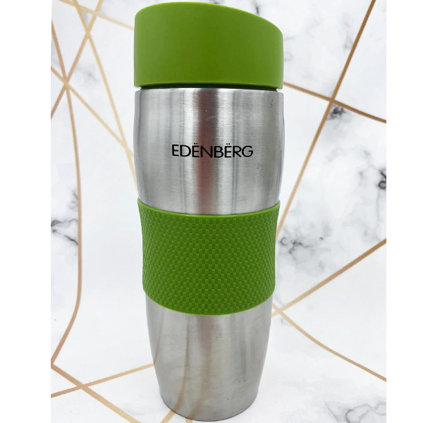 Термокружка термос тєрмокружка с силиконовым скользителем 380мл Edenberg Green EB-6 Зелёная - фото 2 - id-p1873957855
