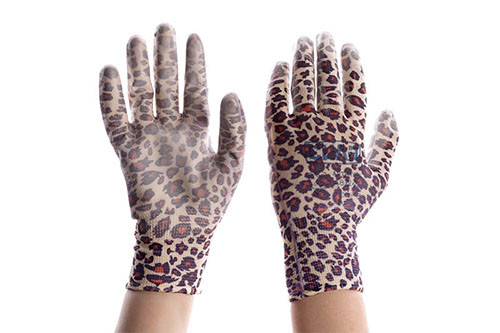 Перчатки робочі з поліуретановим покриттям р8 (блакитні садові манжети) ЛЕОПАРД рукавички СИЛА