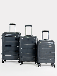 Комплект пластикових валіз 4-х колісних Three Birds 2021-10-13 темно-сірий