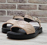 Жіночі босоніжки з натуральної шкіри на застібці, фото 3