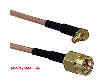Адаптер-перемычка пигтейл MMCX / SMA-M кабель RG316 длина 10 см
