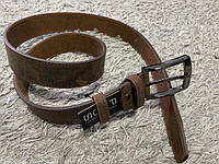 Cтильный мужской ремень из винтажной кожи тертый шоколад 40мм PS Leather