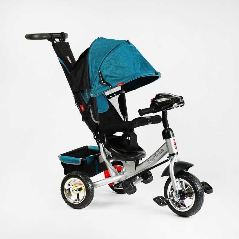 Дитячий триколісний велосипед з батьківською ручкою Best Trike 6588-39-008, колеса піна, Фара, для хлопчика