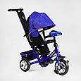 Триколісний велосипед із ручкою та козирком для хлопчика Best Trike 6588-33-458, колеса піна, музична фара, фото 2