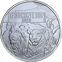 Серебряная монета 1oz Африканский Лев 5000 франков 2015 Бурунди