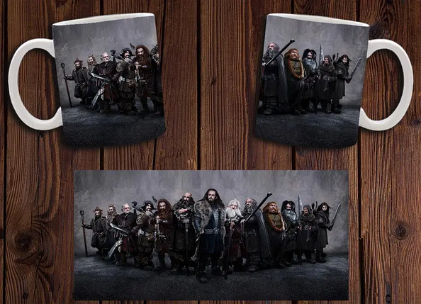 Чашка біла керамічна з принтом Володар кілець "Хоббіт" The Hobbit ABC, фото 1
