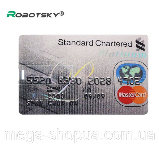 USB-флешка 64GB "Банкова карта". USB-флешнакопичувач. Флешпам'ять USB 64 гб RO76-64K, фото 1