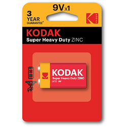 Батарейка крона KODAK Super Heavy Duty 6F22/9V/БЛІСТЕР