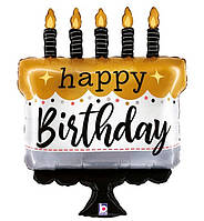 Повітряна куля "Тортик чорно-золотий", Італія, розмір 84 см