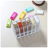 Набір для зберігання спецій і приправ - 6 спецовниць на підставці, Кухонний органайзер, Спецовник, фото 4