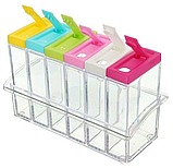 Набір для зберігання спецій і приправ - 6 спецовниць на підставці, Кухонний органайзер, Спецовник, фото 5