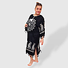 Жіноча чорне пляжне плаття туніка на море, розмір 50-56 Oversize 100% Бавовна Туреччина 013, фото 5