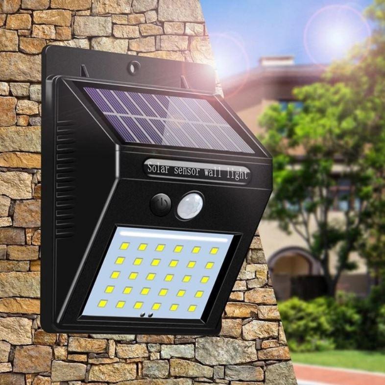 Ліхтар навісний з датчиком руху 609-30, Вуличний ліхтар на сонячних батареях, Навісне світло, фото 1