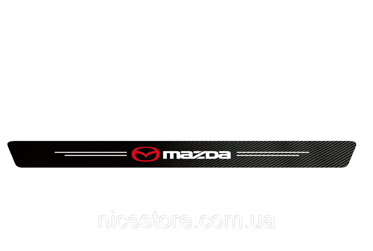 Наклейка на задній бампер карбонова Mazda всі моделі та інші марки автомобілів 90х7см style1, фото 1