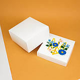 Коробка Подарункова Патріотична з Гербом 195*195*97 мм Коробочки для весільного короваю, фото 5