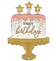 Повітряна куля "Тортик рожево-золотий", Італія, розмір 84 см