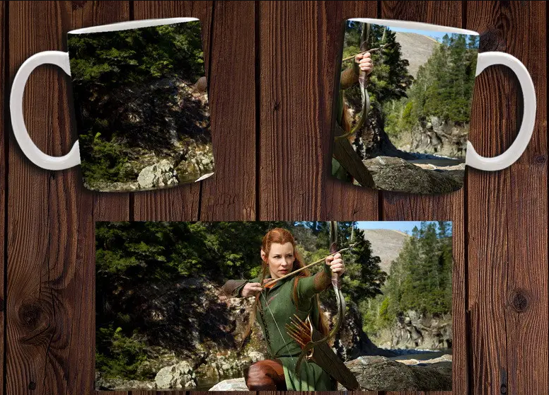 Чашка біла керамічна з принтом Володар кілець "Хоббіт" The Hobbit ABC