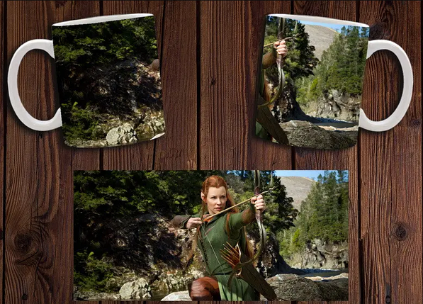 Чашка біла керамічна з принтом Володар кілець "Хоббіт" The Hobbit ABC, фото 1