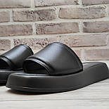 Жіночі шкіряні сабо із широким верхом на плоскій підошві, фото 5