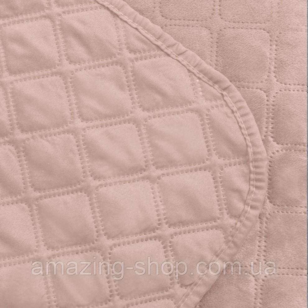 Покривало велюрове ТЕП "VELOUR" Розмір 220x240 Колір - Пудра
