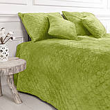 Покривало велюрове ТЕП "VELOUR" Розмір 240x260 Колір - Салатовий, фото 3