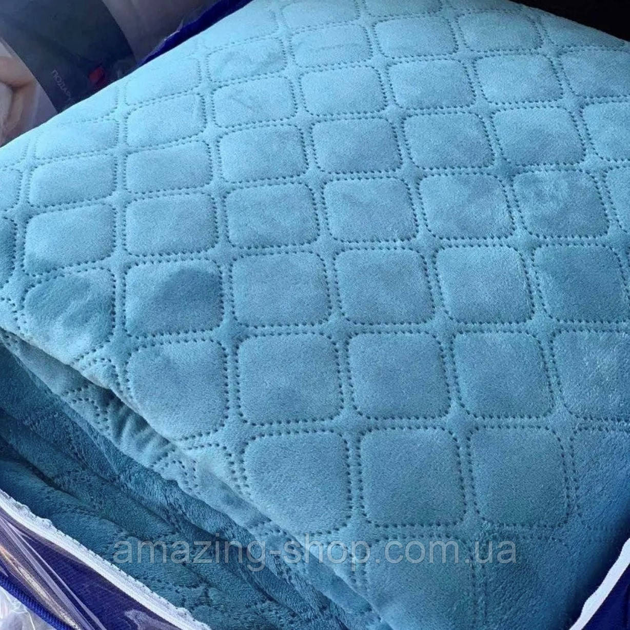 Покривало велюрове ТЕП "VELOUR" Розмір 240x260 Колір - Синій