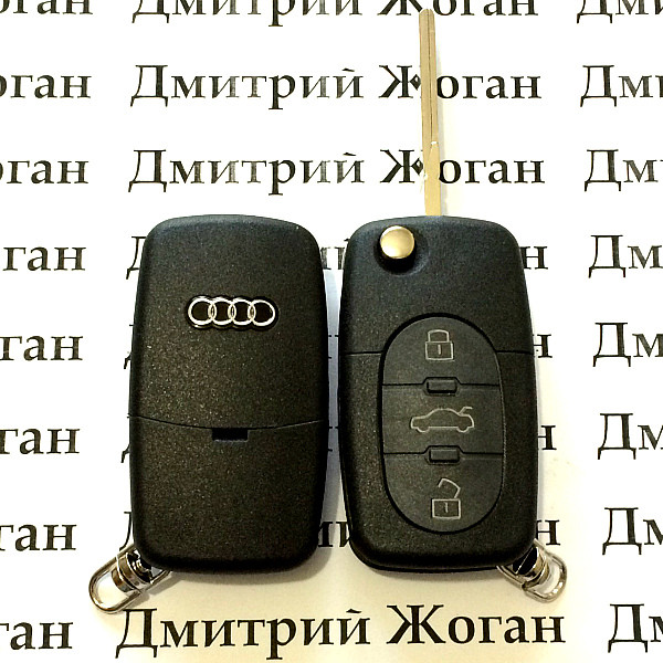 Выкидной ключ Audi (Ауди) - 3 кнопки с микросхемой 4DO837231, с частотой 433 MHz - фото 1 - id-p40618050