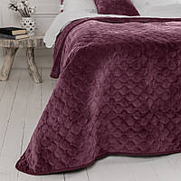 Покривало велюрове ТЕП "VELOUR" Розмір євро 220x240 Колір - Баклажановий