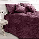 Покривало велюрове ТЕП "VELOUR" Розмір 240x260 Колір - Баклажановий, фото 6