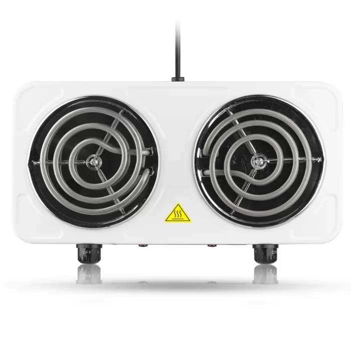 Електроплита настільна RAF 8020B спіральна 2 конфорки 2000 Вт, фото 1