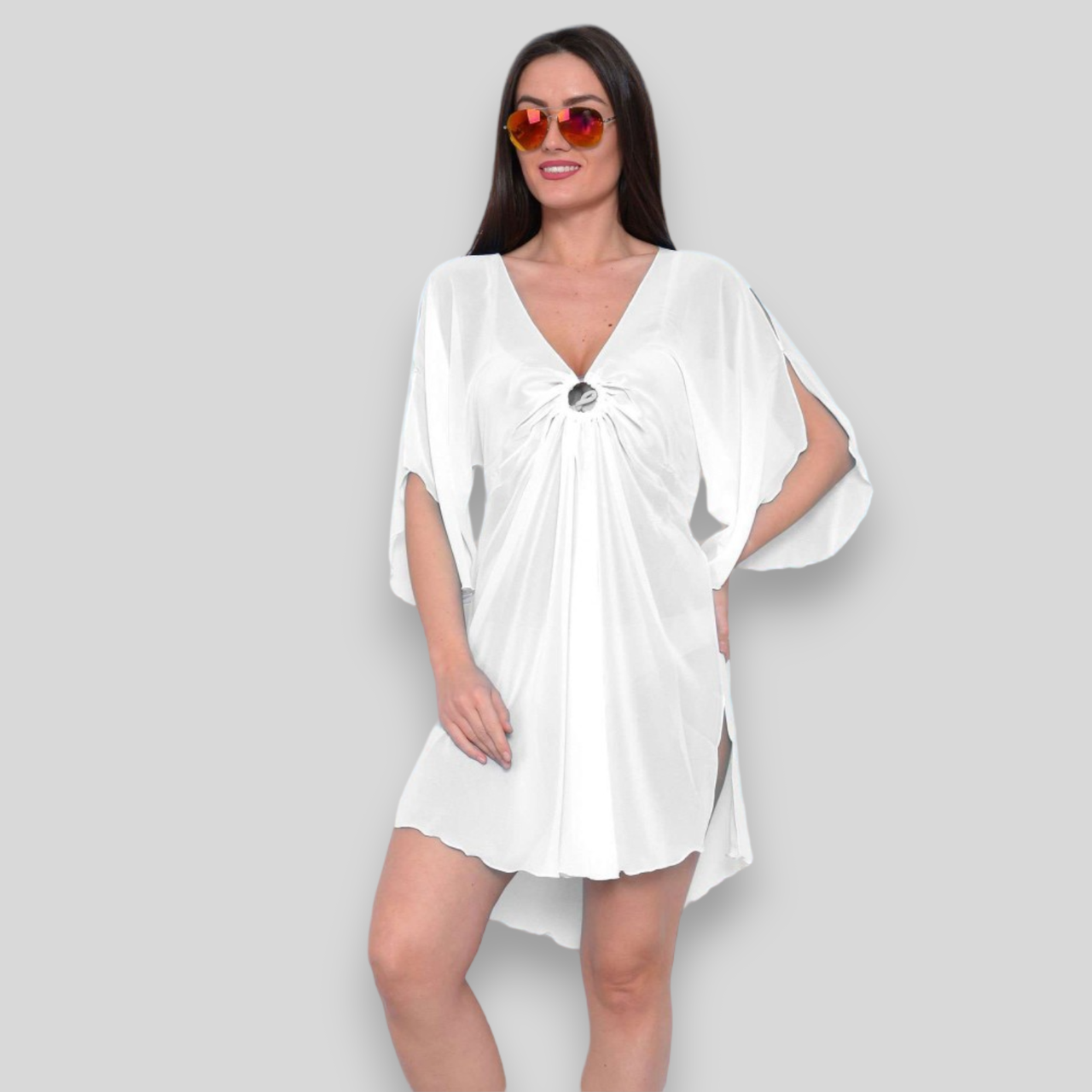 Пляжне біле плаття туніка розмір 46-50, 100% Бавовна, Malvin Туреччина