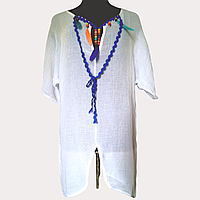 Белая женская пляжная туника размер 48-50 из 100% Хлопка , Турция