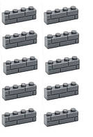 Строительные блоки на 4 пина 10 шт. конструктор блочний Бежевый Серый