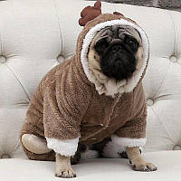 Костюм для животных, Костюм Оленя для собаки XХL, Теплый собачий костюм с подкладкой, Одежда для собак