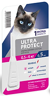 Капли на холку Ultra Protect от блох и клещей для кошек весом до 4 кг №1