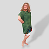 Жіноча пляжна туніка зелена, розмір 50-56 Oversize 100% Бавовна Туреччина, фото 3
