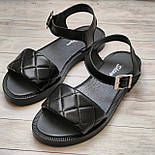 Жіночі босоніжки з натуральної шкіри на застібці, фото 7