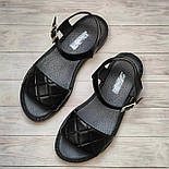 Жіночі босоніжки з натуральної шкіри на застібці, фото 5