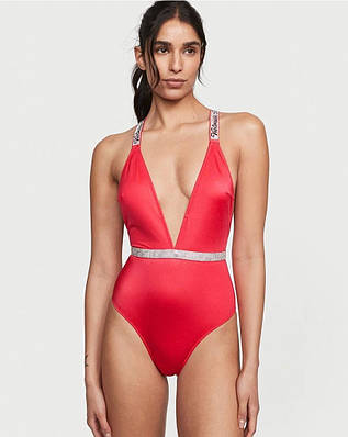 Купальник суцільний червоний зі стразами Victoria’s Secret (Вікторія Сікрет), оригінал