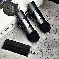 Беспроводной всенаправленный петличный микрофон Wireless Microphone K35, 2 микрофона со штекером 3,5
