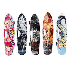 828 Скейт-піні-борд, з ручкою колеса PU світні, дошка = 65 см.