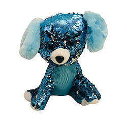 0082 Собака, що сидить, з паєтками, висота 27 см.