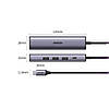 USB-концентратор UGREEN USB хаб 5-в-1 100 W 3 x USB 1 х USB Type C 1 x RJ45 Grey (CM475), фото 3