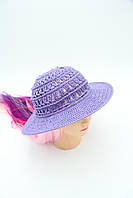 Фиолетовая женская шляпа для пляжа