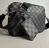 Брендова сумка через плече Louis Vuitton D11184 чорна, фото 10