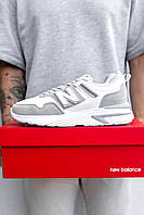 Кроссовки мужские New Balance White Grey белые нью беленс весна лето демисезонные легкие стильные качественные